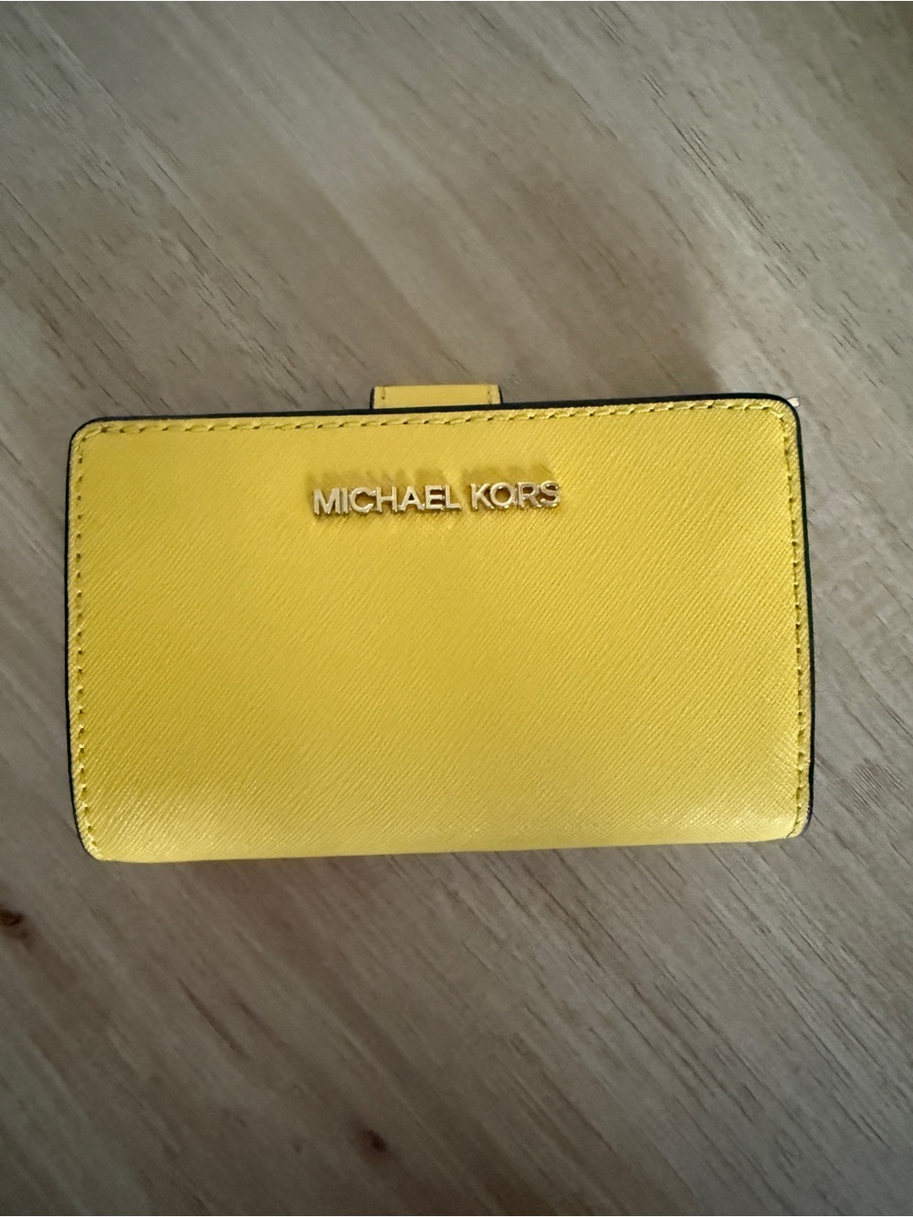 Michael Kors Bright Yellow Saffiano Leather Compact Wallet